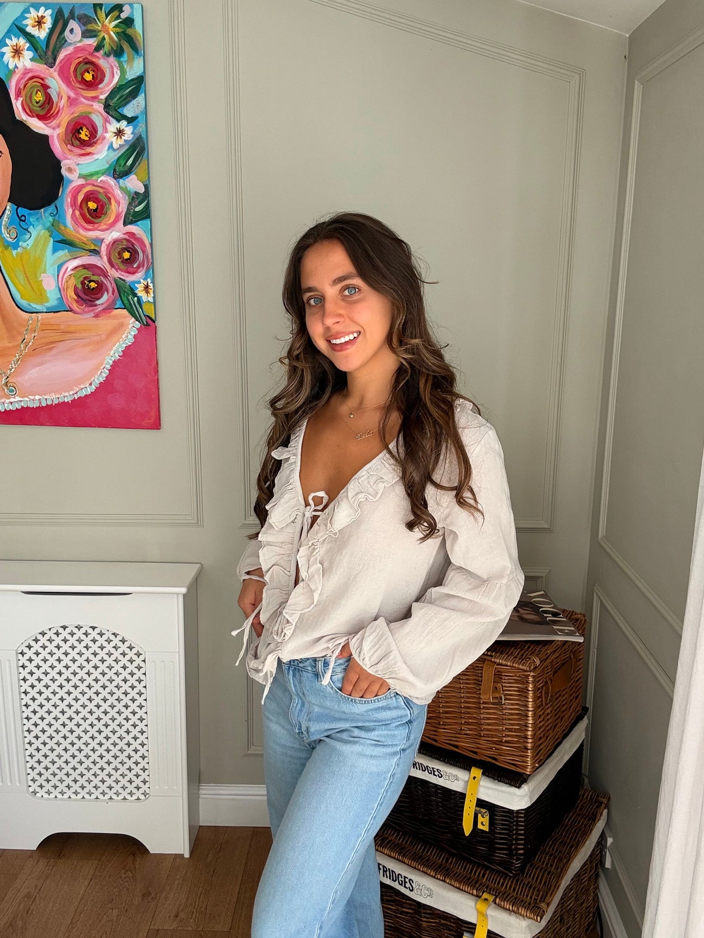 Frill Blouse - Stone