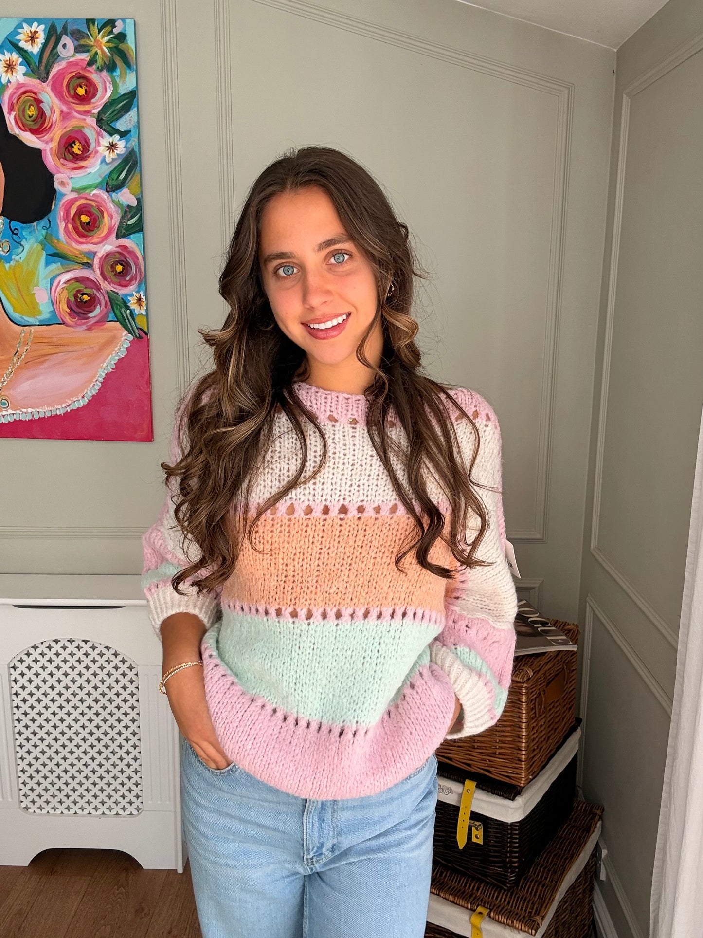 Block Contrast Knitted Jumper