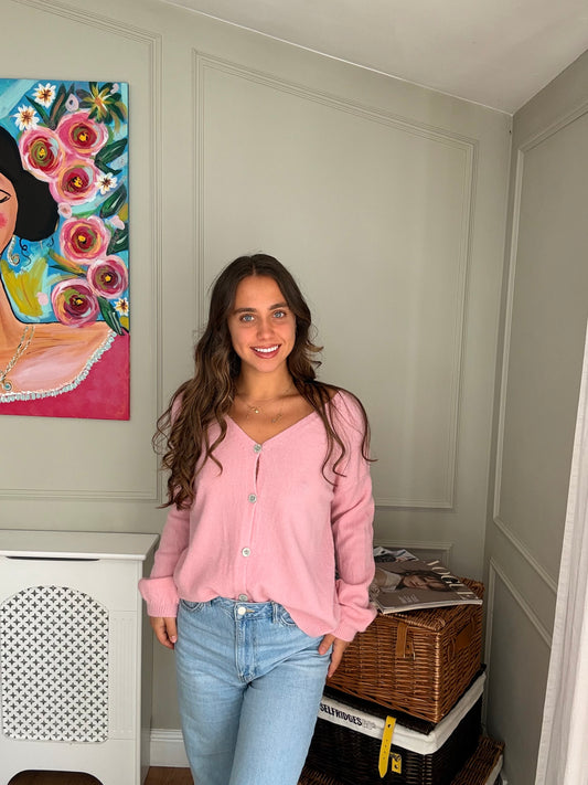 Knitted Cardigan - Pink