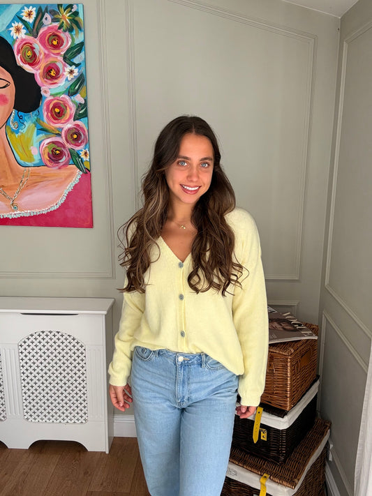 Knitted Cardigan - Butter Yellow
