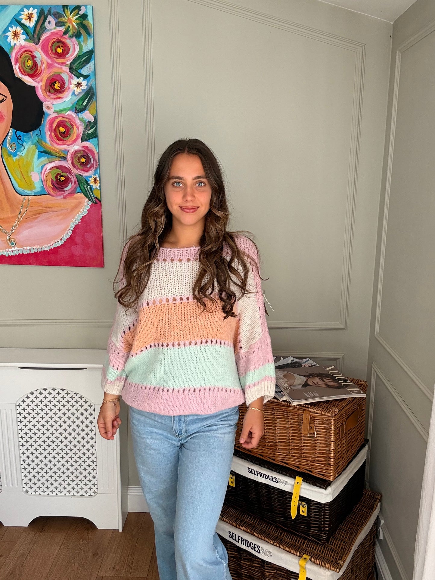 Block Contrast Knitted Jumper