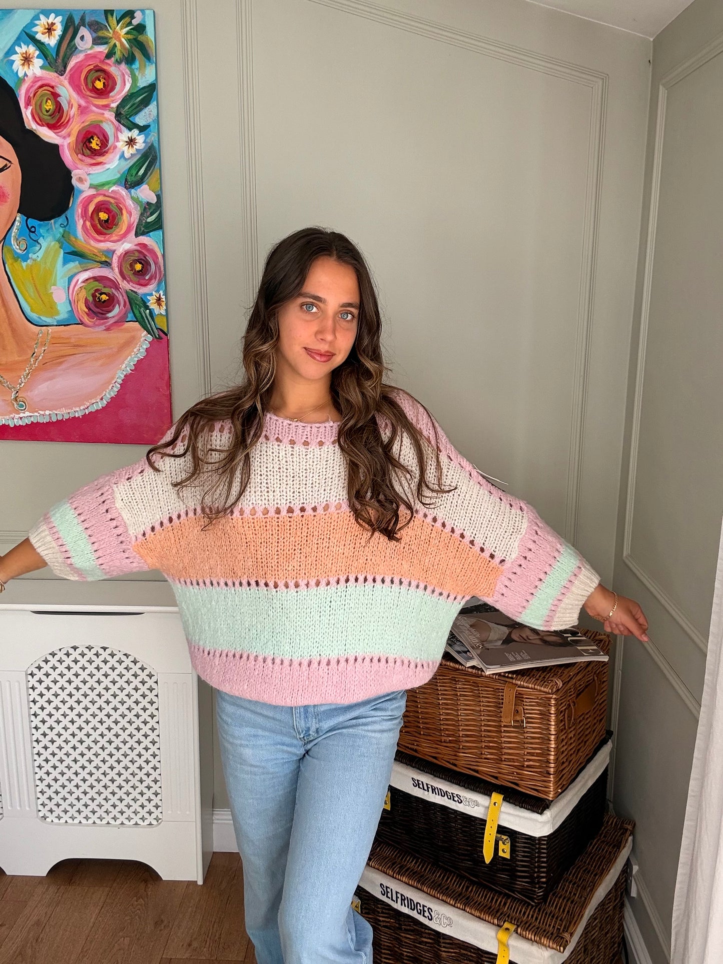 Block Contrast Knitted Jumper