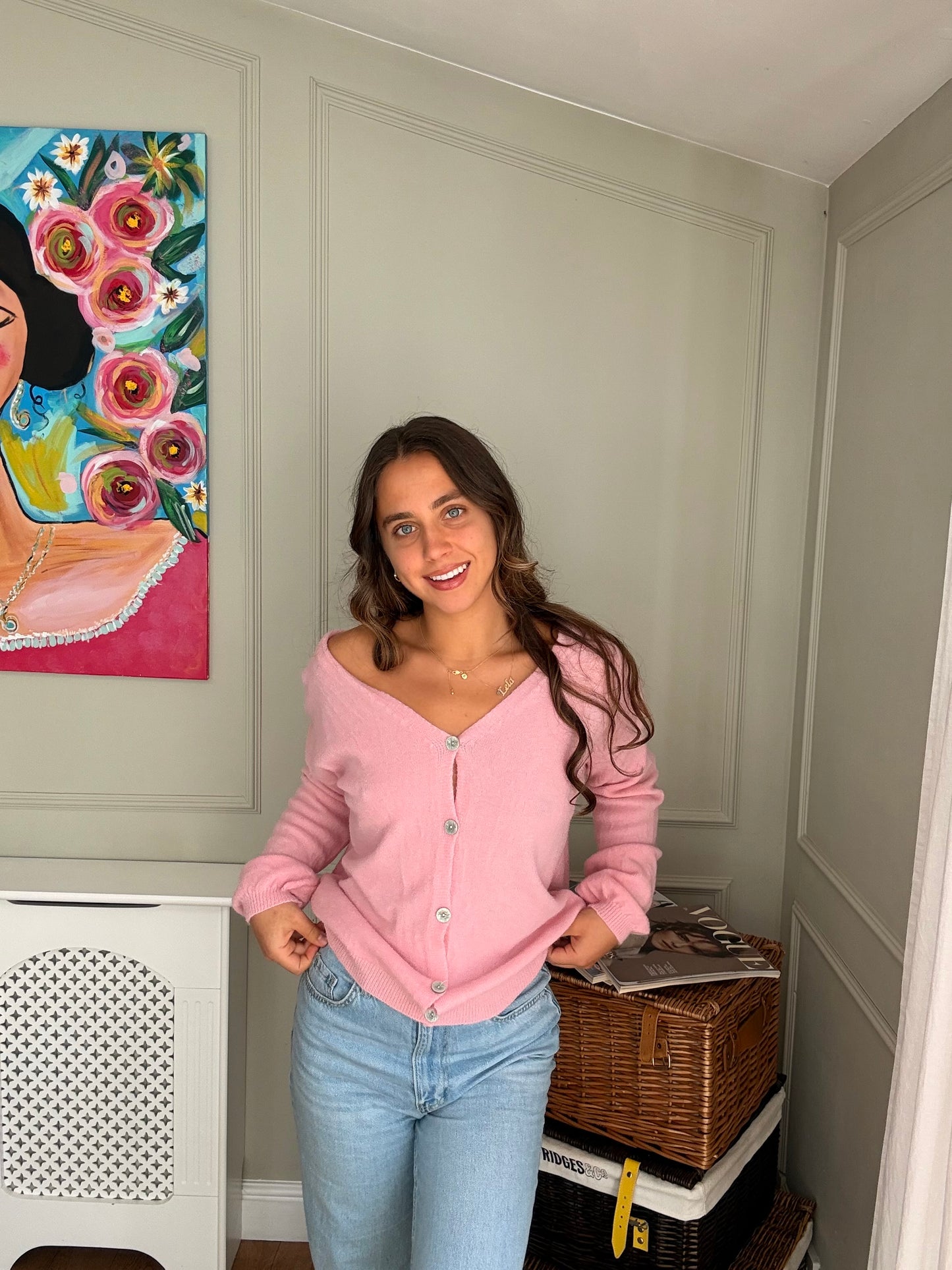 Knitted Cardigan - Pink