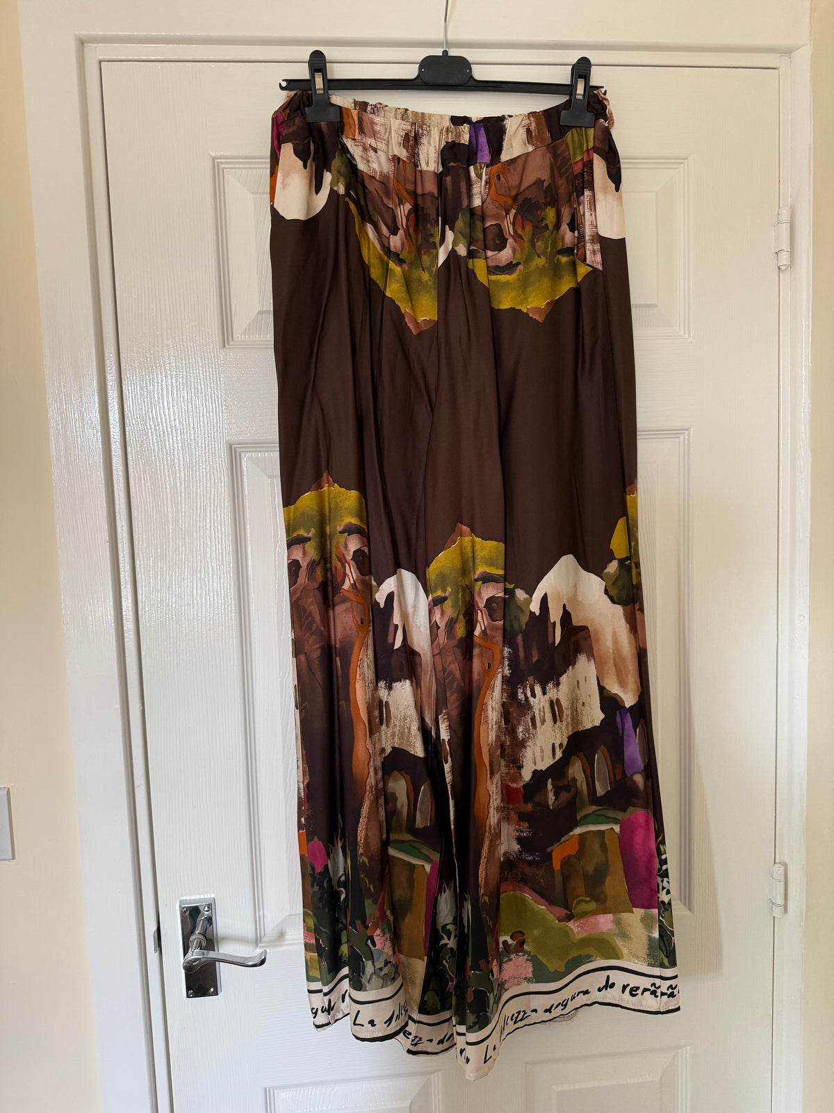 Wide Leg Satin Trousers