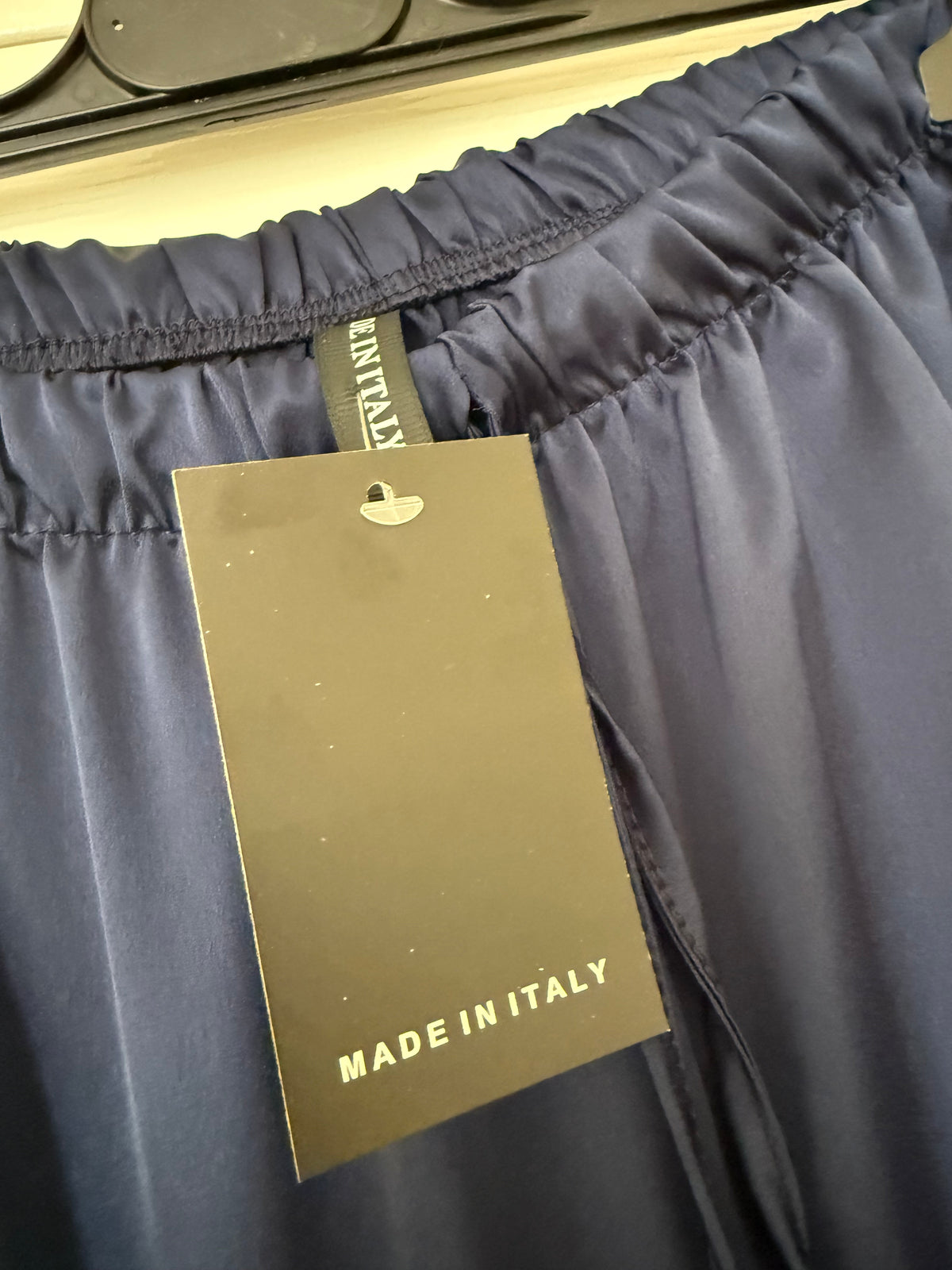 Navy Lace Satin Shorts