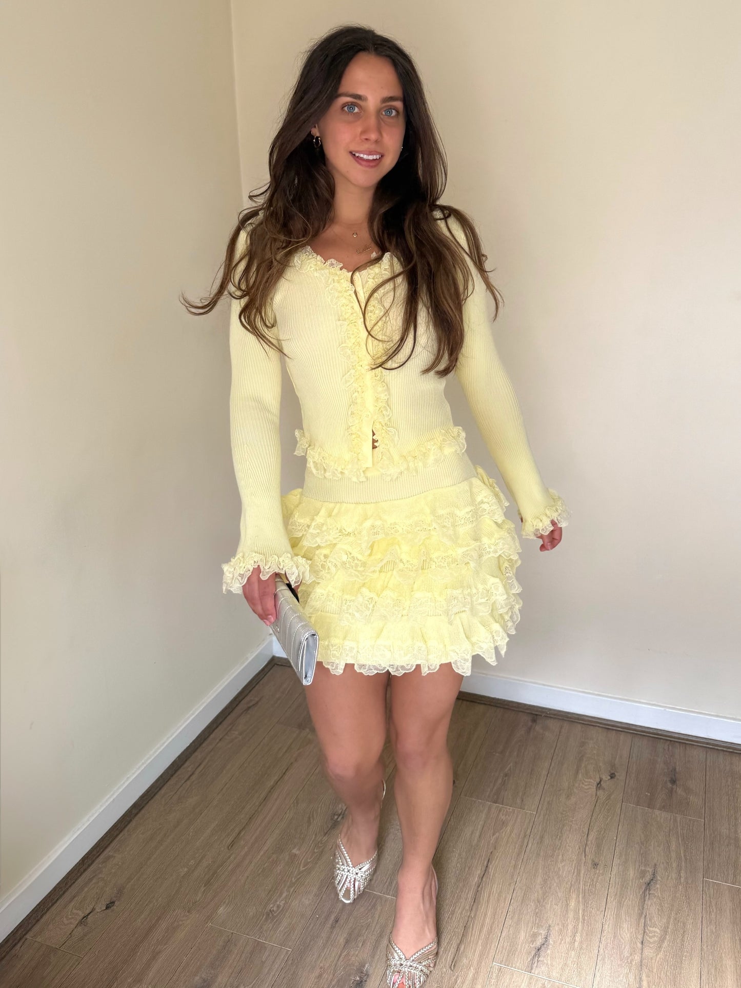 Lace Detail Co-Ord - Lemon