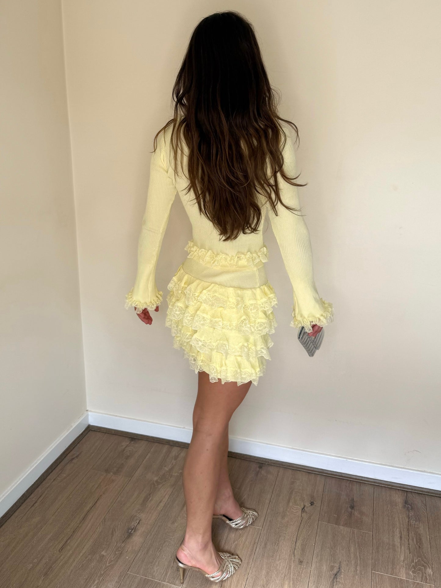 Lace Detail Co-Ord - Lemon