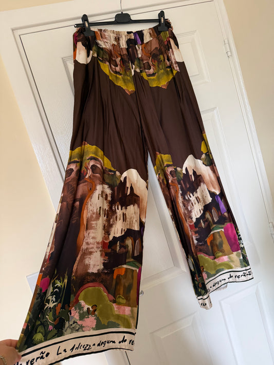 Wide Leg Satin Trousers