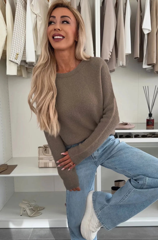 Light Knitted Jumper - Mocha