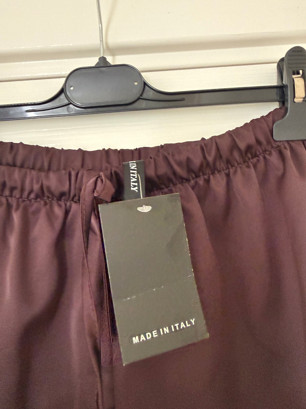 Chocolate Brown Lace Satin Shorts