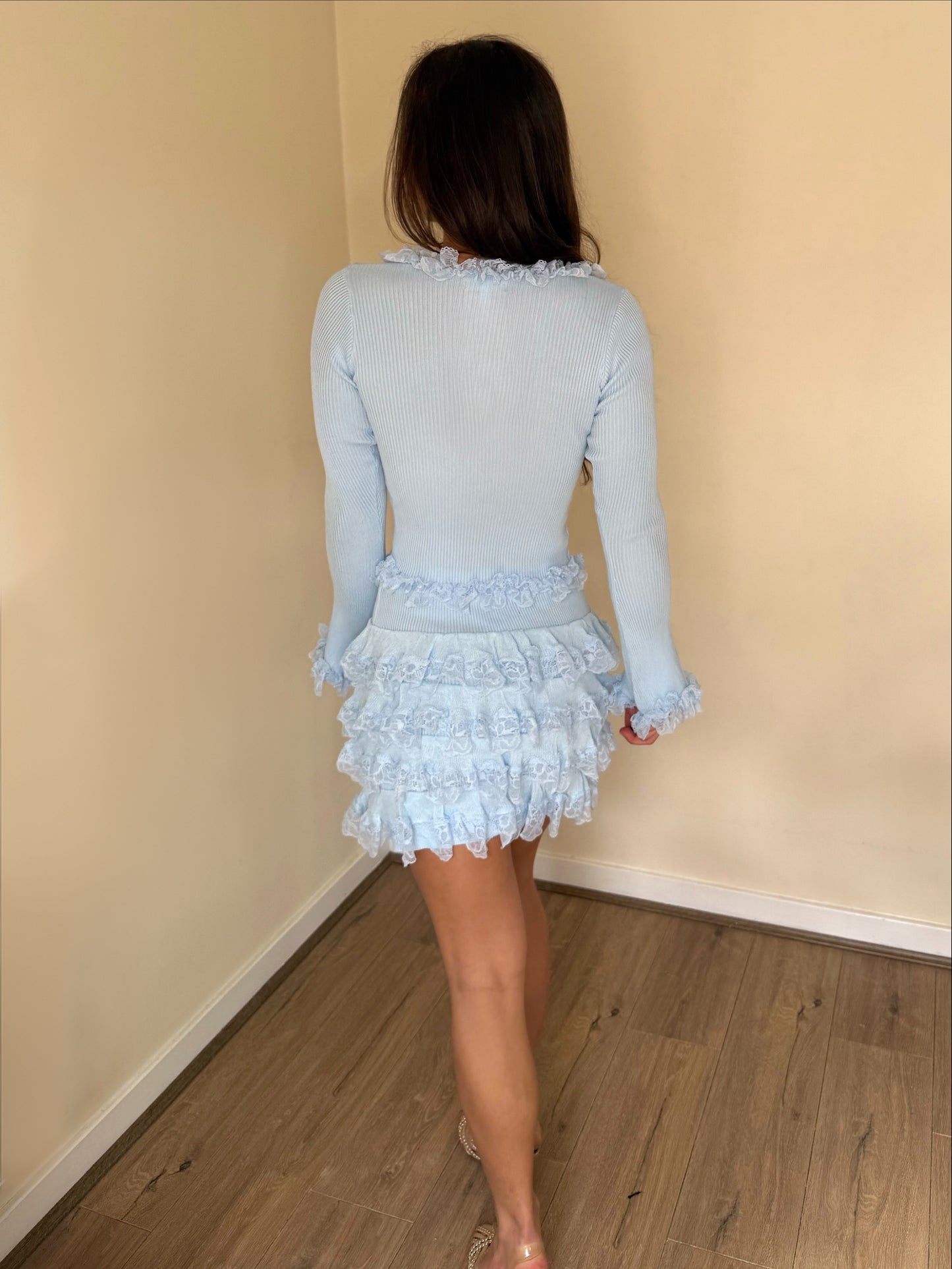 Lace Detail Co-Ord - Baby Blue